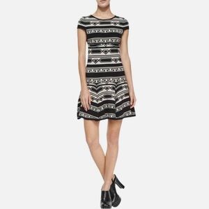 Alice + Olivia Black and Cream Darby Sweater Dress, size small